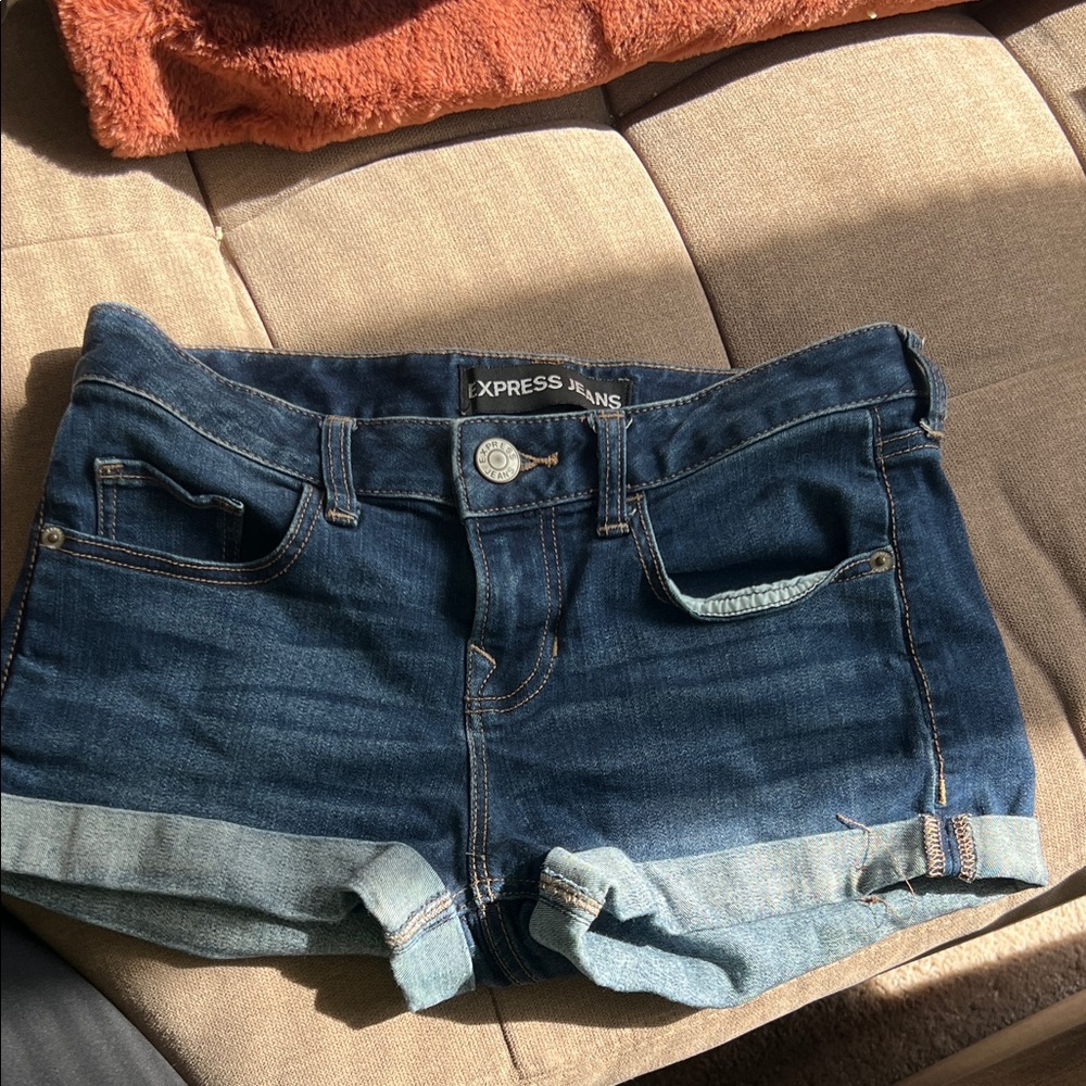 Express Dark Blue Jean Shorts - size 0 women’s